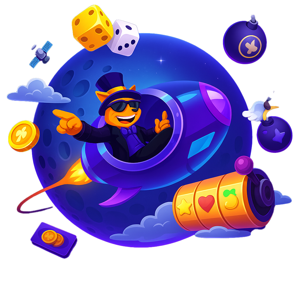 STARSPIN Mascot on Rocket